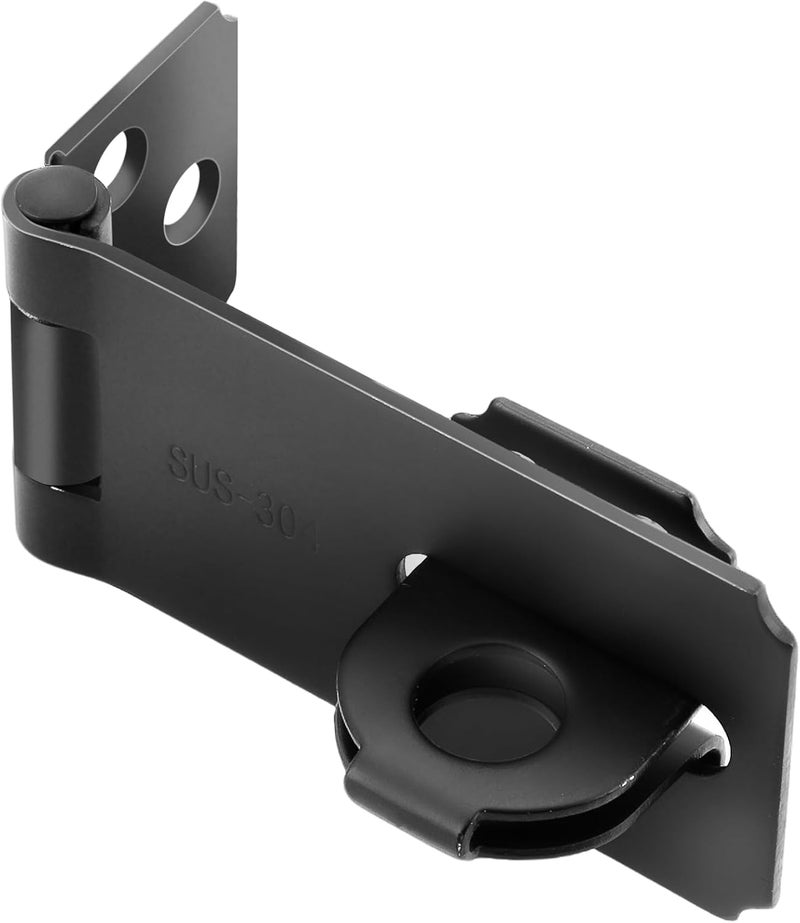 Mooche Door Lock Hasp Latch, Thicked SUS304 Stainless Steel Security Packlock Clasp Hasp Lock Latch for for Interior Door Front Door Toilet Door Barn Door Fence Door Garage Door Pet Room (Black, 3.15 Inch) - Image 1